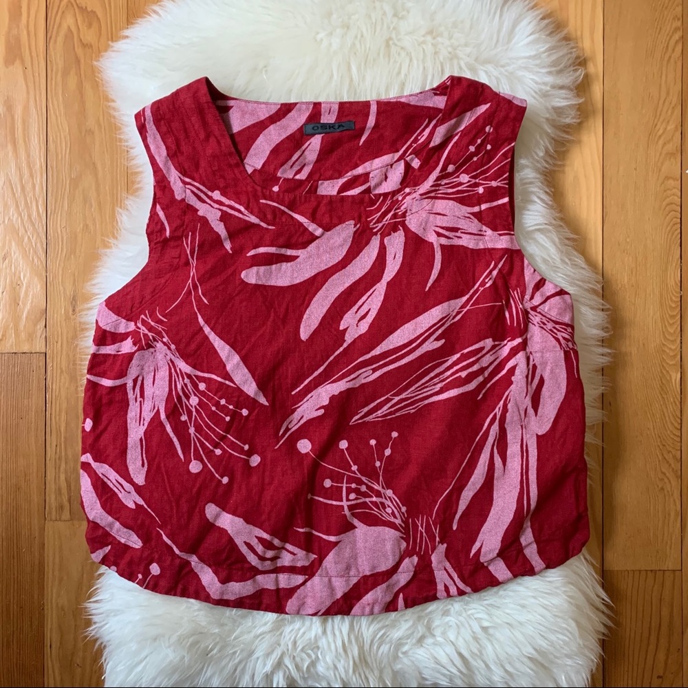 OSKA NYC Sleeveless Linen Cropped Top